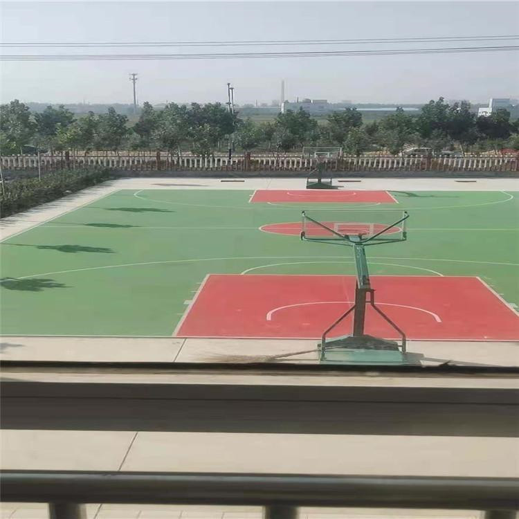 河北胜鑫主营 硅pu塑胶篮球场地 硅PU篮球场 带施工