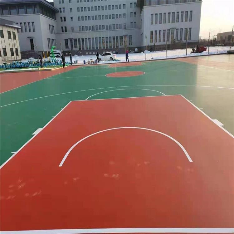 厂家生产 硅PU网球场 硅pu塑胶篮球场地 带施工